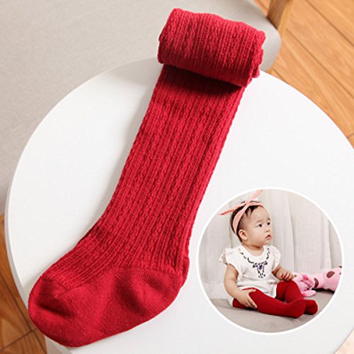 Toddler Kids Baby Girl Tights Leggings Kids Clothing Kintting Stockings Children Pantyhose 0-4T (0-12 Months, Red)