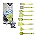 Home Kitchen Tools Spatula,Turner Utensil Set (8 Pcs) by Diamant Blue,Food Grade Silicone (Green)