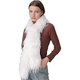 Hzxsny Faux Fur Scarf Large Furry Scarfs Solid Color Long Neckerchief Decoration Warm Scarf for Women Lightweight 2025