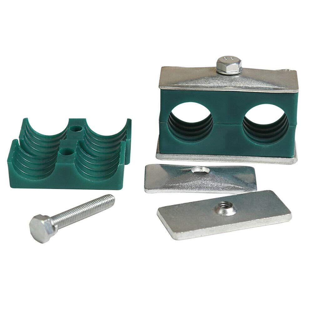 Hydraulic Pipe Clamp 2PCS Plastic Pipe Clamps Twin/Double Standard Metric Tube Hose Clips for 21.3mm Outer Diameter Pipe