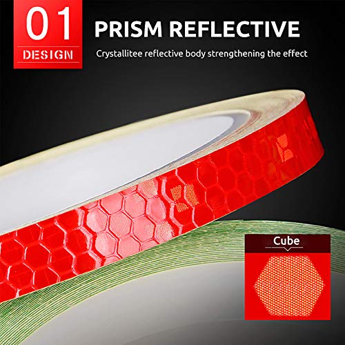 Reflective Tape 7 Roll Safety Tapes Warning Strip Self-Adhesive DIY Decoration Bicycle Wheel Rim Light Reflective Stickers Reflective Wheel Tape Decal Sticker for Bike, Car, Truck, Motorcycle - 8M - Thumbnail 4