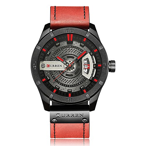 Curren - Reloj de pulsera para hombre (piel, mecanismo de cuarzo)