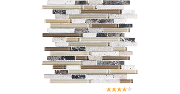 Tiles Building Materials Bliss Cappucino Stone And Glass Linear Mosaic Tiles 2 X 12 Sample Bathroom Walls Tub Surround Kitchen Backsplash Ty Store Net