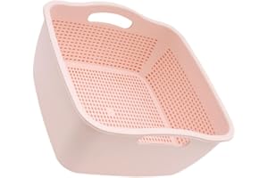 DIYEAH Double-Layer Plastic Draining Basket for Fruits and Vegetables, Thickened Kitchen Fruit Vegetable