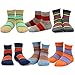 TeeHee Little Boys Cotton Fashion Fun Crew Socks 6 Pair Pack (3-5 Years, Multi Stripe)