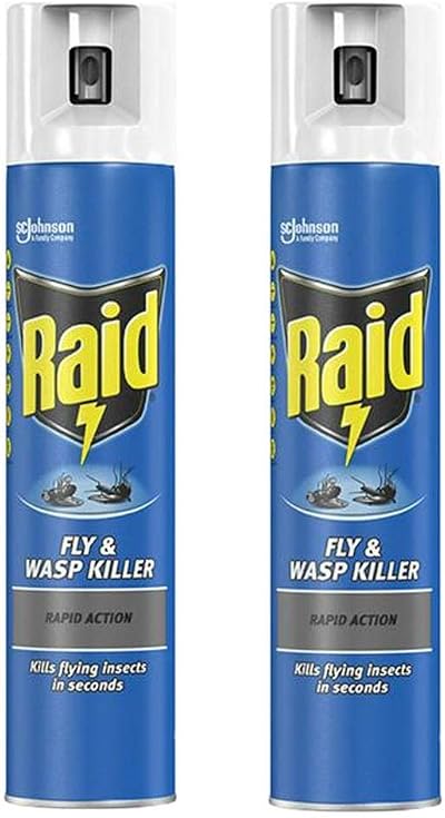 Sanicat Fly Wasp Killer Rapid Action Spray Can 300ml Pack of 2