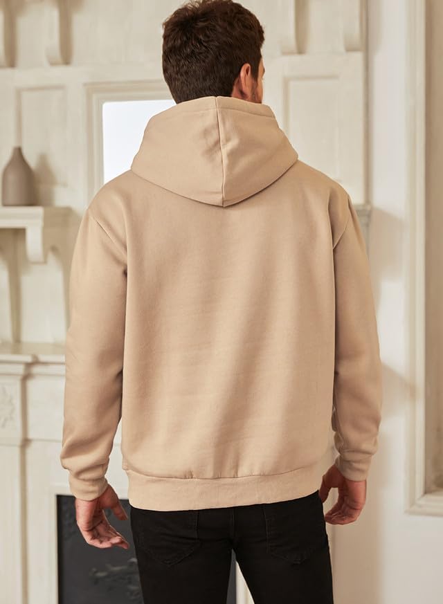 JMIERR Mens Casual Cotton Hooded Collar Drawstring Hoodies Pullover Sweatshirts Casual Long Sleeve Shirts