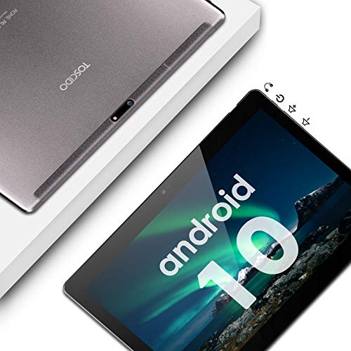 Tablet-10-Pulgadas-8-Core-TOSCIDO-Android-100-Certificado-por-Google-GMS-4G-LTE-Tablets4GB-de-RAM-y-64-GBDobles-SIM-GPSWiFiTeclado-BluetoothRatonFunda-para-Tableta-y-Mas-Incluidos-Gray