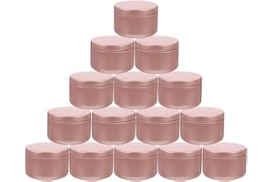 Ciieeo Aluminum Candle Tins - 24pcs Small Metal Tea Light Cups with Lids - 2oz Candle Making Tins