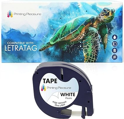 3X Compatible with LetraTag 91201 Black on White (12mm x 4m) Plastic Label Tapes for LetraTag LT-100H, LT-100T, LT-110T, QX 50, XR, XM, 2000, Plus Label Makers