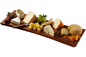 Large Charcuterie Board - Cherry Wood Serving Board with Handles - Perfect Live Edge Design for Displaying Cheese, Bread, Fru