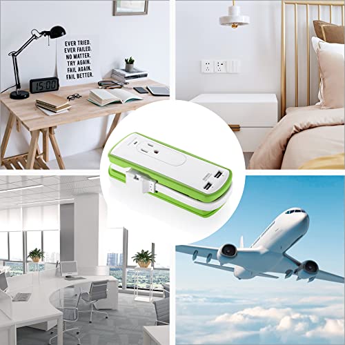 Small Power Strip with USB,Travel Surge Protector 2AC Outlets & 2 USB(5 V/3.4 A Max) 1560W,300J,1 ft Wrapped Extension Cord with Flat Plug UL-Listed