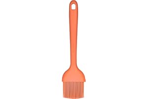 Angled Small Silicone Pastry Brush: U-Taste 7.28 inch 600ºF Heat Resistant Kitchen Basting Cooking Baking Food Rubber Head-Up Baster Brush for Oil Sauce BBQ Butter Grill Meat Egg Bread (Orange)
