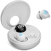 CuiSuto Sleep Earbuds for Side Sleepers Wireless Bluetooth Headphones Mini Invisible Earplugs Small Design Comfortable in-Ear Ear Buds Noise Blocking for Sleeping Working Hiking-White