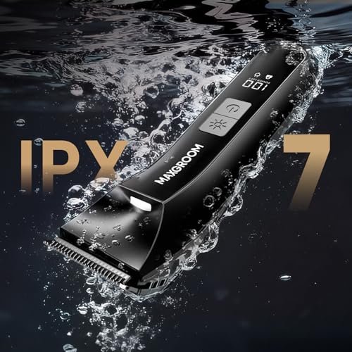 MAXGROOM Men's 3-in-1 Crops Hair Clipper, Complete Care Kit for Body, Beard, Nose and Ears, Ceramic Blade, IPX7 Waterproof, LED Display & USB-C Versatile Electric Shaver for Sensitive Areas