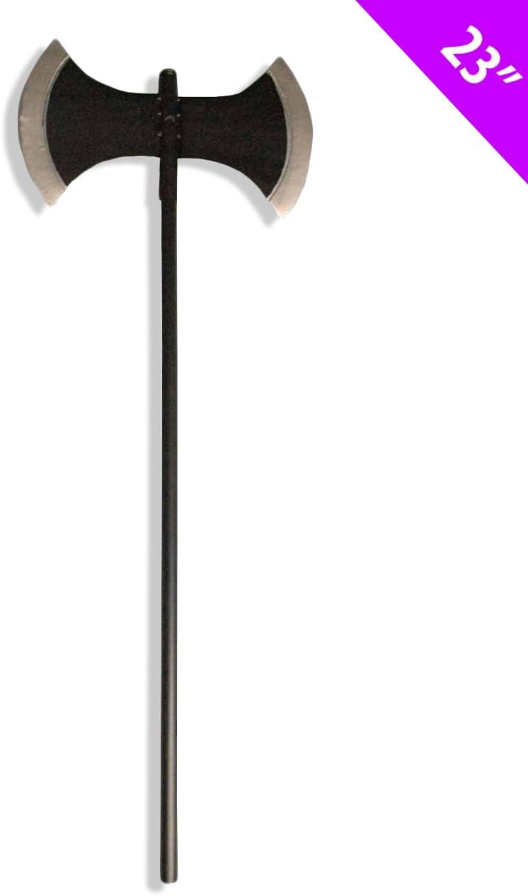 GCC Fashion Store 23 Inches Double Sided Axe Plastic Trident Weapons Halloween Party Prop