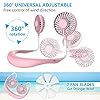 Wearable-Neck-Fan-Handsfree-Mini-USB-Fan-Rechargeable-Portable-Personal-Fan-Desk-Fan-Necklace-Fan-with-Dual-Wind-Head-3-Speeds-LED-Light-for-Traveling-Sport-Outdoor-Camping-Office-Room-Pink Wearable Neck Fan, Handsfree Mini USB Fan Rechargeable Portable Personal Fan, Desk Fan, Necklace Fan with Dual Wind Head…