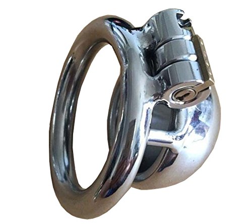 Male chastity device belt stainless steel metal penis lock penis ring chastity belt men (ring 5.0cm)