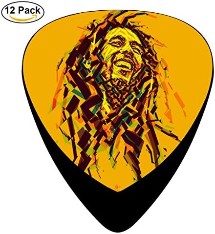 Gufun Guitar Picks Bob Marley Custom Three Size Electric Celluloid Plectrums (12-Pack)
