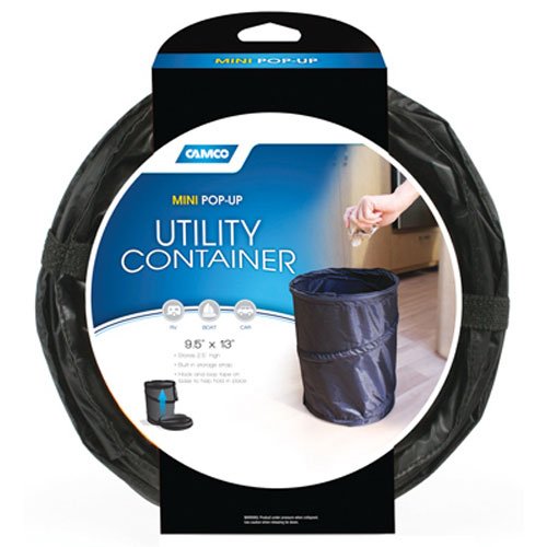 Camco 42903 Mini Pop-Up Utility Container with Built in Storage Strap- Perfect for Travel, Dorms, RVs, and More