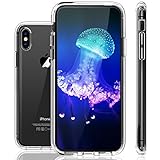 iPhone X Case, LOHASIC Clear Crystal Slim Fit Protective Hybrid Transparent Hard Scratch Resistant Back Cover Soft Frame Bumper with Air Cushion Shockproof Cases for Apple iPhone X (2017)-Clear