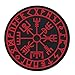 Vegvisir Viking Patch PVC Compass Norse Patch Compatible with Velcro PVC Patches for Backpacks,Viking Patches for Vest,Viking Morale Patch,Vikings Patch,Tactical Patches (Black Red)