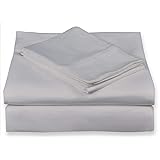 500 Thread Count Best Bed Sheets 100% Cotton Sheets Set Light Grey Extra Long Staple Cotton Queen Sheet for Bed, Fits Mattres
