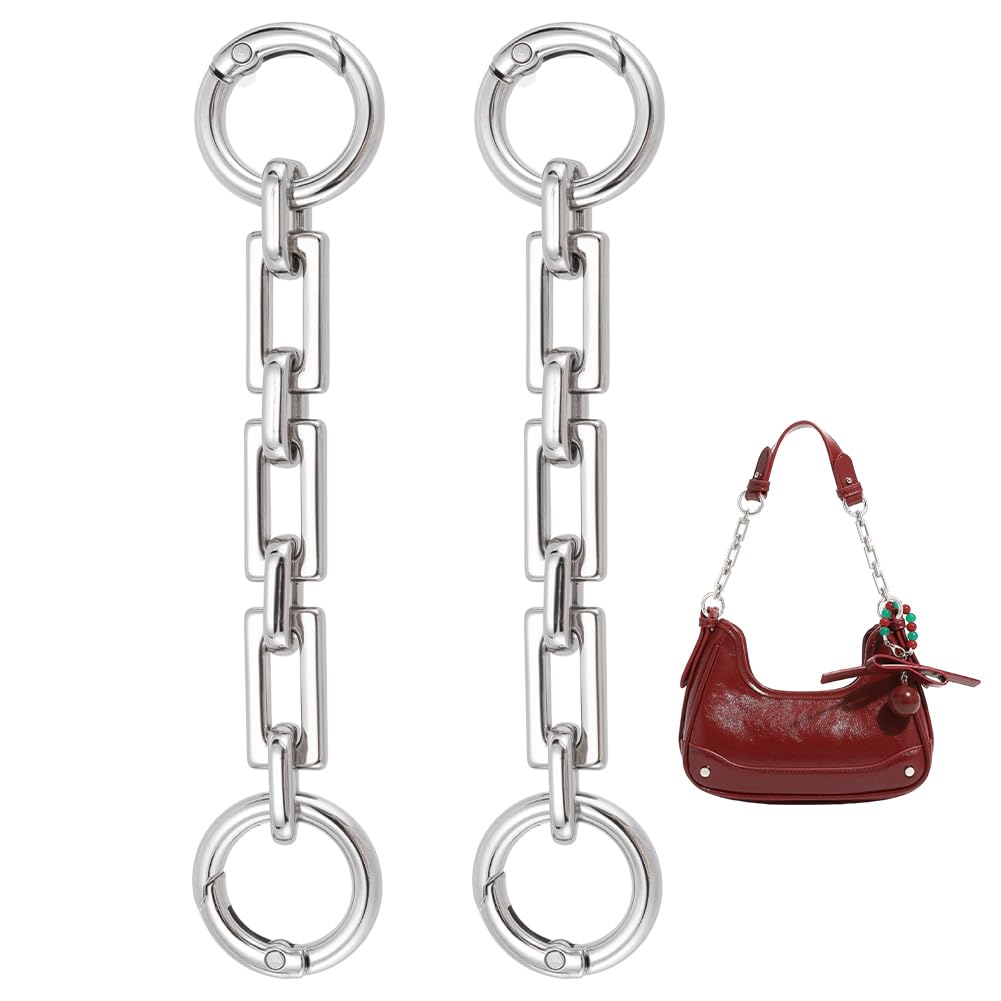 UNICRAFTALE about 2Pcs Bag Extender Chains Alloy Purse Chain Strap 12cm Platinum Crossbody Shoulder Bag Strap Extender Chains with Connector Ring for Bag Straps Replacement Accessories