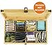 Zen Earth Inspired Bamboo Tea Organizer Box Chemical Free Eco-Friendly Big, Tall, Adjustable Cubbies Natural Wooden Storage Chest (8-Slot 14.3