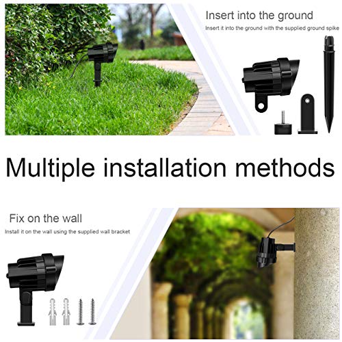 MEIKEE 6W LED Gartenleuchte mit Erdspieß 85-265V/AC Warmweiß 2700K 500LM Gartenstrahler IP66 Wasserdicht für Strauch… – Bild 4