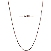 DIFINES 14K Real Yellow/White/Rose Gold Solid Box Link Chain Necklace with Lobster Claw Clasp, Jewelry Gift for Women or Men