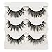 JIMIRE False Eyelashes Fluffy 3D Lashes Pack Reusable Long Lashes 3 Pairs