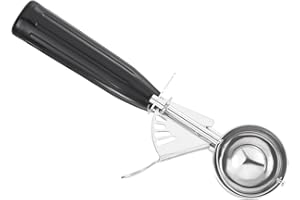 PATIKIL 1 Ounce Ice Cream Scoop with Trigger, Stainless Steel Portion Cookie Scoop with Thumb Trigger for Cookie Dough Cupcak