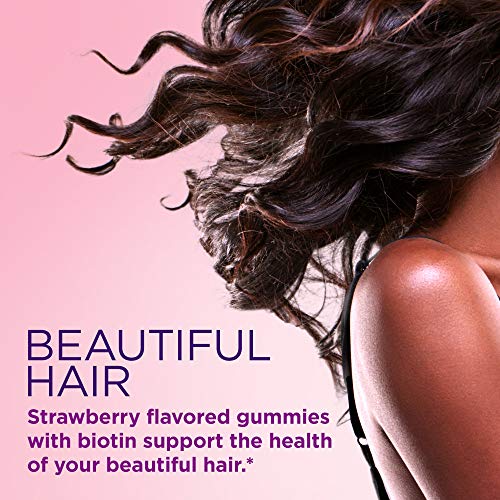 Nature's Bounty Hair, Skin & Nails with Biotin, Strawberry Gummies Vitamin Supplement, Supports Hair, Skin, and Nail… - Image 2