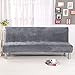 Younar Silver Grey Armless Futon Cover Sofa Bed Cover Full Size Thicker Plush Sofa Cover Protector Sofa Slipcover (Silver Gray)