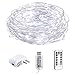 HSicily LED USB Fairy String Lights 8 Modes 33Ft 100 LEDs Starry Lights Plug in Remote Control with Timer for Wedding Party Bedroom Indoor Outdoor Decorative, White