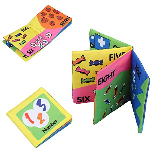 Bluefringe Baby Book,Early Learning Intelligence Development Cloth Crinkle Fabric Book Educational Toy Games - Thumbnail 6
