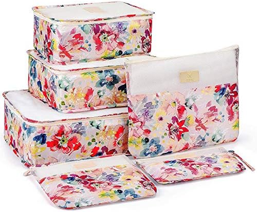 Packing Cubes my FL 6pcs Backpack Organizers Set with Shoes Bag Travel Luggage