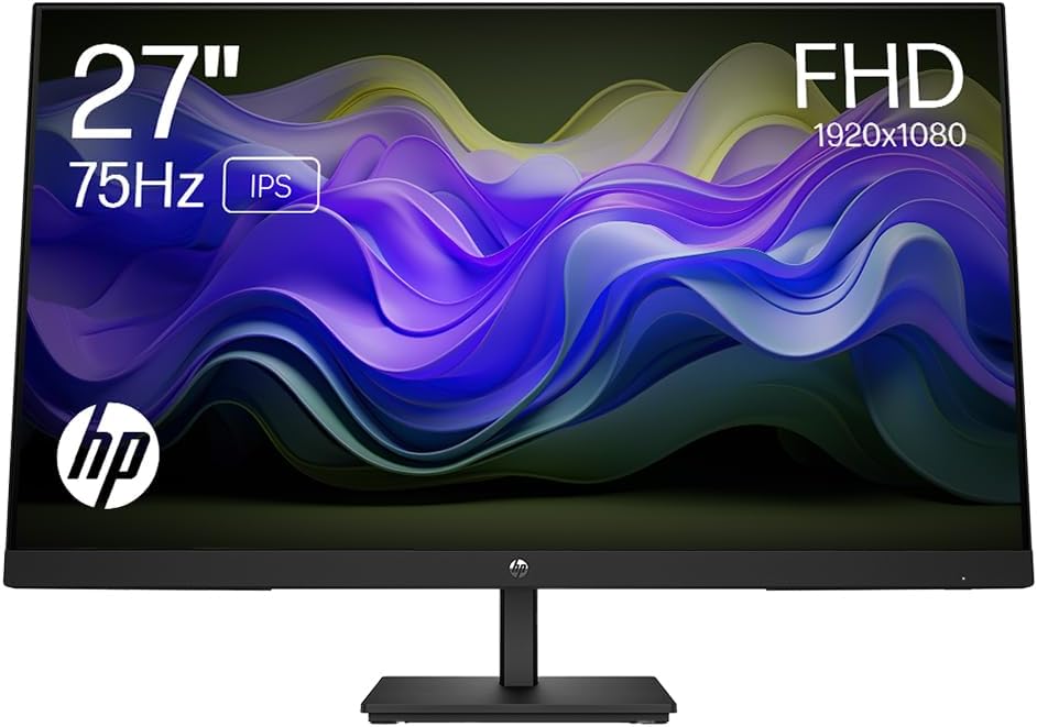 HP 27 inch FHD IPS Monitor 75Hz AMD FreeSync HDMI DisplayPort VGA V27ie G5 Black
