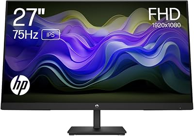HP 27 inch FHD IPS Monitor 75Hz AMD FreeSync HDMI DisplayPort VGA V27ie G5 Black