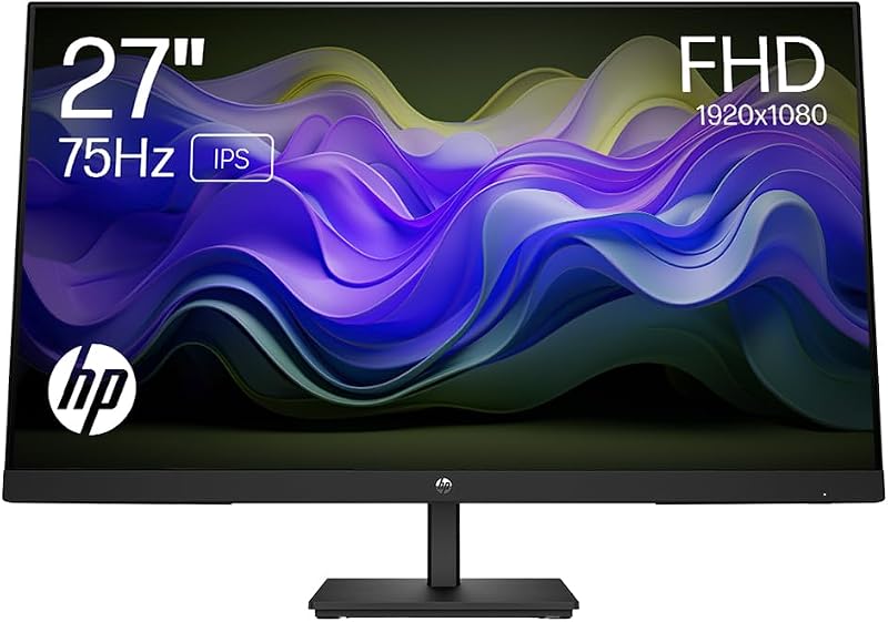 HP 27 inch FHD IPS Monitor 75Hz AMD FreeSync HDMI DisplayPort VGA V27ie G5 Black