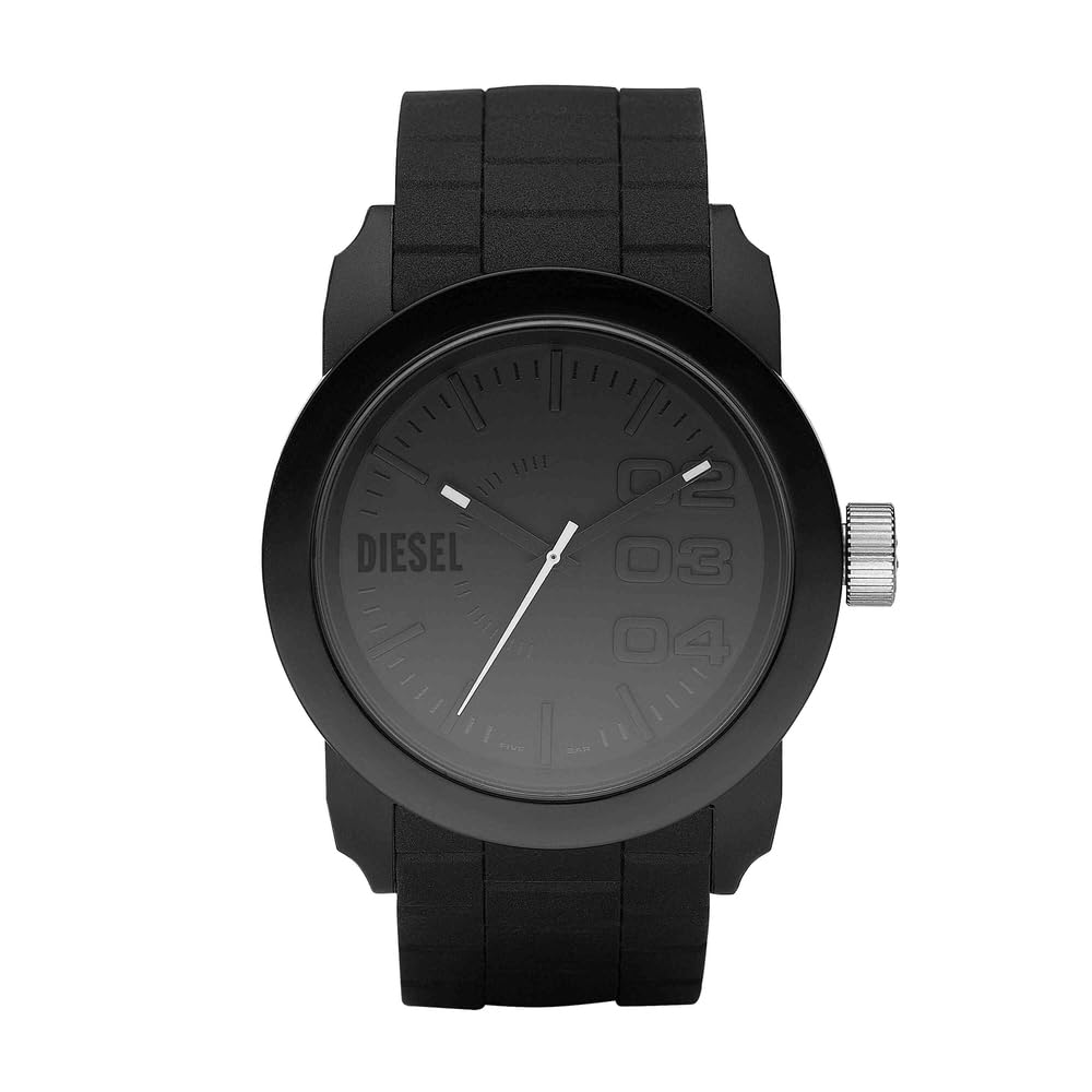DIESEL Double Down S44 Men's (Unisex) Quartz Watch with Black Dial and Black Silicone Strap DZ1437 — image 1