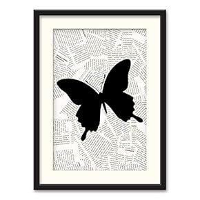 Black Paper Framed Canvas Wall Art for Living Room, Bedroom Animals or Plants Pop Up Vintage Newspaper Backgroud Canvas Prints for Home Decoration Ready to Hanging - 23x31 inches