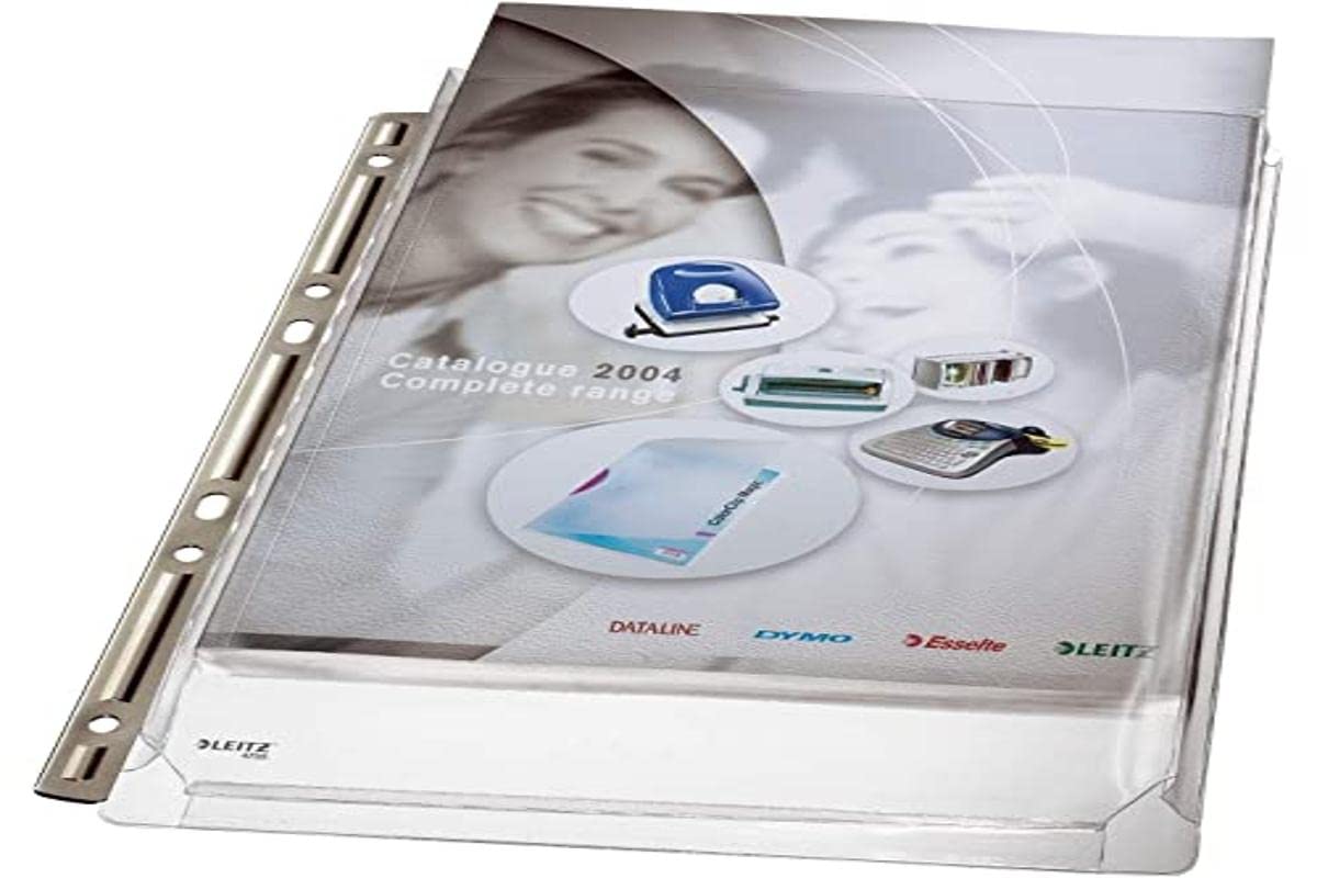 Leitz Expanding Pocket with Metal Strip, Pack of 3, Holds up to 200 A4 Sheets, Clear, 170 Micron PVC Foil, 47553003