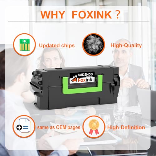FOXINK Toner Cartridge Replacement MS823, Compatible Toner Cartridges 58D2H00 for MS821DN MS821N MS822DE MS823DN MS823N MS825DN MS826DE MX721ADE MX722ADHE Printer, Black-1 Pack