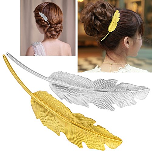 Miayon 2pcs Leaf Design Punk Women Girl Hair Clip Pin Claw Barrettes Accessories