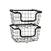 Gourmet Basics by Mikasa General Store Stacking/Nesting Metal Basket, Set of 2, Antique Black