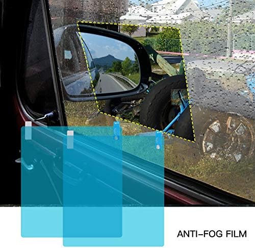 GreceYou 2pcs Rainproof Snowproof Car Rain Film, Hd Clear Anti-Fog Nano Coating Waterproof Films Anti-Scratch Protector for Car Side Windows (Blue2)