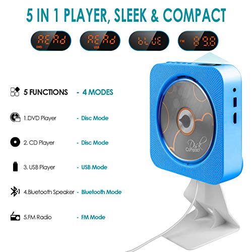 image for DVD Player, Wrcibo CD & DVD Player with HDMI 1080P Output for TV, Pull