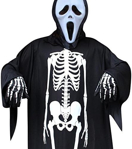 Halloween Costume Skeleton, Halloween Gloves Skeleton Costume Unisex Halloween Costume Scary for Adult Women Men Boys Girls Cosplay Skull Ghost Perfect for Party & Holiday Occasion